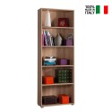 Bookcase wood 5 compartments adjustable shelves office living room Kbook 5SS On Sale