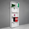 Office bookcase white design 5 compartments adjustable shelves Kbook 5WS Choice Of