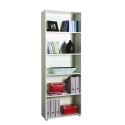 Office bookcase white design 5 compartments adjustable shelves Kbook 5WS Offers