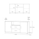 Sideboard 2 doors 2 drawers kitchen sideboard modern living room Selena 