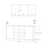 Modern sideboard 2 doors 4 drawers living room buffet unit Cleore 
