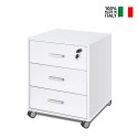 Desk cabinet 3 drawers key castors modern office design Cour Discounts