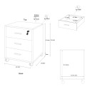 Desk cabinet 3 drawers key castors modern office design Cour Buy