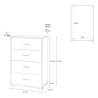 Office bedroom chest of drawers 4 drawers modern design Elita 