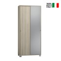 Storage cupboard 2 sliding doors mirror 8 shelves Livo Catalog