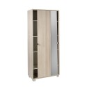 Storage cupboard 2 sliding doors mirror 8 shelves Livo Bulk Discounts