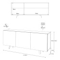 Modern design sideboard 170x40cm 3 doors kitchen living room Anton 