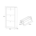 Entrance shoe cabinet 3 doors with drawer 15 pairs of shoes Naky 
