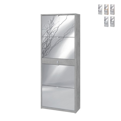 Shoe cabinet 4 doors mirror drawer 20 pairs of shoes Belty Promotion
