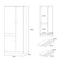 Multipurpose wardrobe 6 shelves drawer 3 doors WIlton Cheap