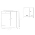 Multi-purpose Cabinet for Living Room/Office, 2 Doors, 4 Shelves, 1 Drawer, Kyn Cheap