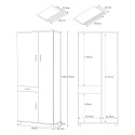 Multipurpose wardrobe 3 doors 6 shelves drawer Vigo Measures