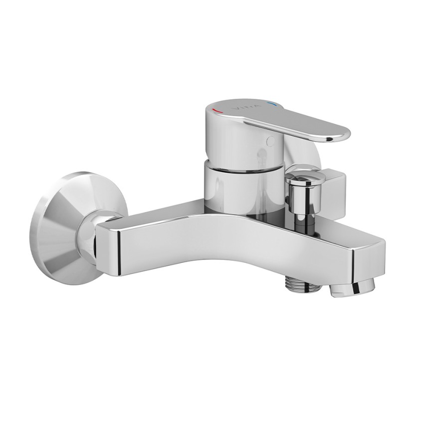 Wall-Mounted 2-Way Bathtub Mixer Tap in Chrome-Plated Brass Win S VitrA Promotion