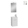 Wall-mounted bathroom cabinet 40 cm compact washbasin door LED mirror Mia On Sale