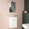 Wall-mounted bathroom cabinet 40 cm compact washbasin door LED mirror Mia Offers