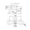 Aurora Black Designer Bathtub Mixer with 2-Way Diverter On Sale