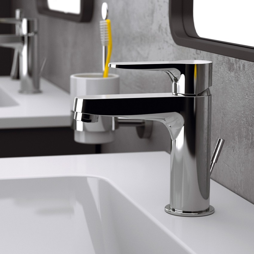 Chrome-plated washbasin mixer modern design Aurora Promotion