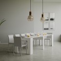 Extendable dining console table 90x48-308cm wood white Basic Bulk Discounts
