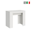 Extendable dining console table 90x48-308cm wood white Basic On Sale