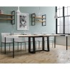Extendable console table 90x40-288cm design dining table white metal Asia Catalog