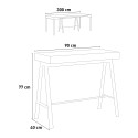 Design extending console table 90x40-300cm grey metal Banco Concrete Discounts