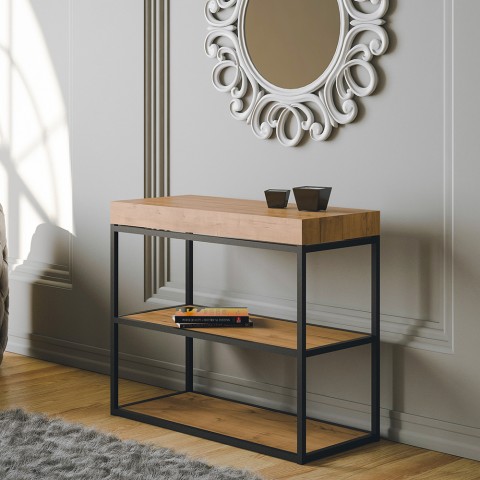 Extendable wooden console table 90x40-196cm Plano Small Oak Promotion
