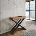 Extending console table walnut wood 90x40-300cm Diago Premium Noix Promotion