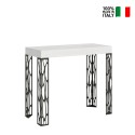 White extensible console table 90x40-196cm wood Ghibli Small On Sale