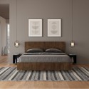 Demas Noix Wooden Storage Double Bed 160x190cm Walnut Sale