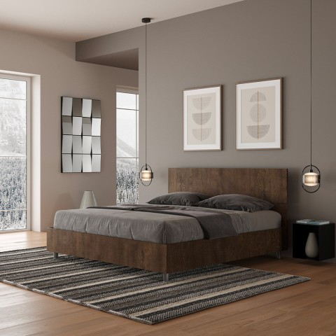 Demas Noix walnut 160x190cm double bed with storage box Promotion