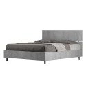 Demas Concrete Gray Upholstered Storage Bed 160x190cm Queen Size Offers