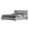 Demas Concrete Gray Upholstered Storage Bed 160x190cm Queen Size Offers