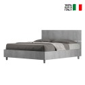 Demas Concrete grey double bed 160x190cm On Sale