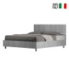 Demas Concrete Gray Upholstered Storage Bed 160x190cm Queen Size On Sale