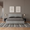 Demas Concrete Gray Upholstered Storage Bed 160x190cm Queen Size Sale