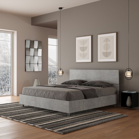 Demas Concrete grey double bed 160x190cm Promotion