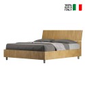 Wooden double bed 160x190cm storage Demas Nod Oak On Sale