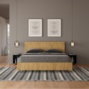 Wooden double bed 160x190cm storage Demas Nod Oak Sale