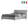 Demas Nod Concrete grey double bed 160x190cm storage box On Sale