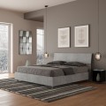 Demas Nod Concrete grey double bed 160x190cm storage box Promotion