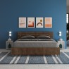 Double bed with storage 160x190cm wood walnut modern Ankel Noix Sale