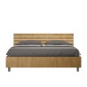 Wooden double bed with storage slats 160x190cm Ankel Oak Offers