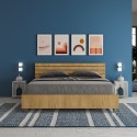 Ankel Oak Queen Wooden Bed Frame with Storage Slats 160x190cm Sale