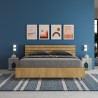Ankel Oak Queen Wooden Bed Frame with Storage Slats 160x190cm Sale