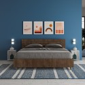 Double storage bed 160x190cm wood walnut Ankel Nod Noix Discounts