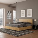 Wooden double bed 160x190cm straight slatted Demas D Oak Sale