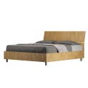 Wooden double bed 160x190cm sloping headboard Demas I Oak Offers