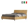 Wooden double bed 160x190cm sloping headboard Demas I Oak On Sale