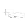 Double bed slatted sloping headboard grey 160x190cm Demas I Concrete Catalog