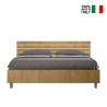 Double bed 160x190cm slatted straight wooden headboard Ankel D Oak On Sale